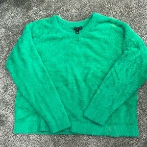 Long Tall Sally XL Green furry long Sleeve Sweater